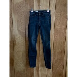 Gap Resolution True Skinny‎ Jeans Dark Wash Denim Womens 25r Mid Rise Indigo